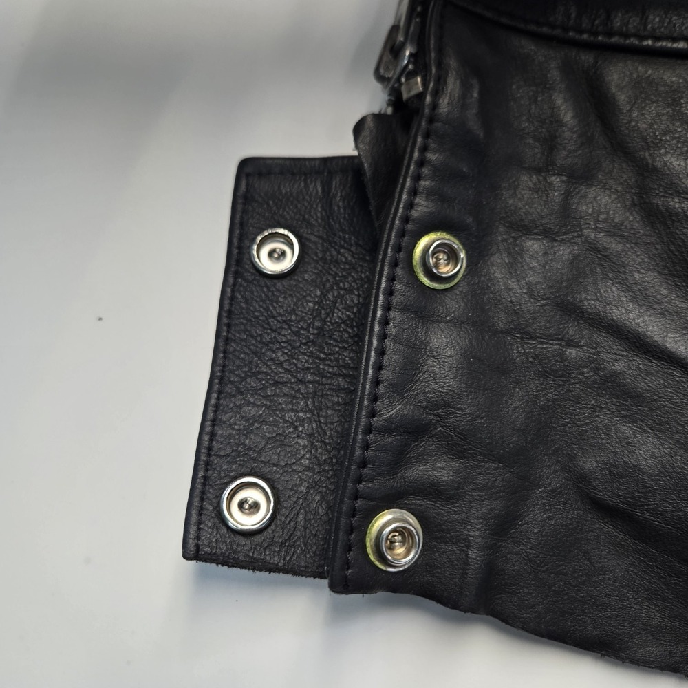 Harley Davidson Leather Chaps  XL Made In USA Black Biker HD - Picture 8 of 16